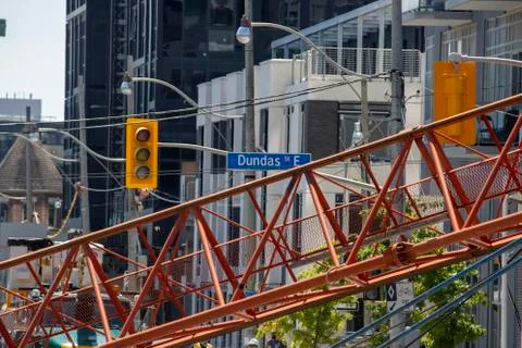 Crane Collapse at Dundas and River Street Stock Photos