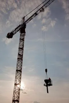 Crane concrete work Stock Photos