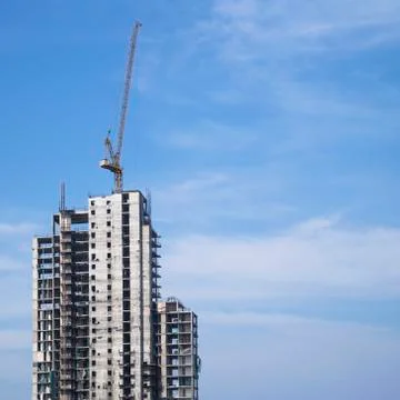 Crane for construction area Stock Photos