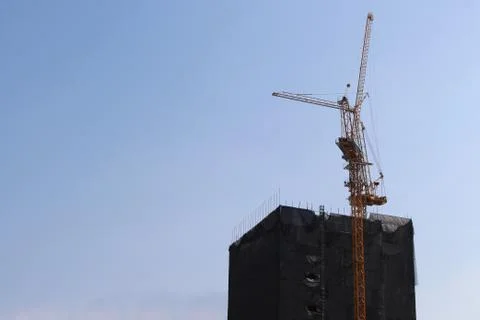 Crane construction building Stock Photos