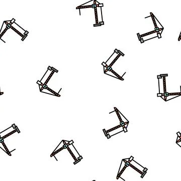 Crane construction car vehicle vector seamless pattern Stock Illustration