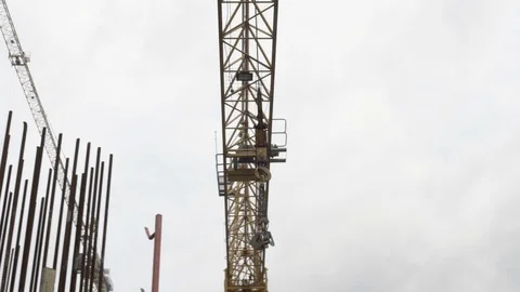 Crane on construction Stock Footage 124260011