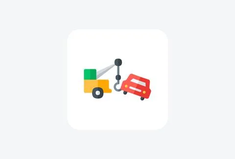 Crane, construction fully editable vector fill icon Stock Illustration