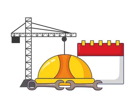 Crane construction labour day Illustrazione stock