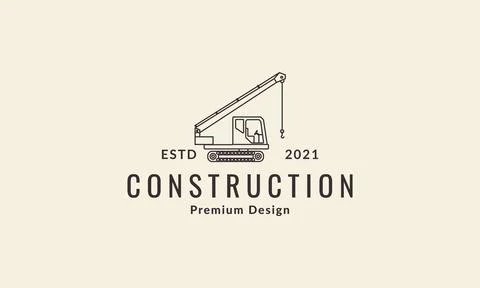 Crane construction lines logo symbol icon vector graphic design illustration Stock Illustration