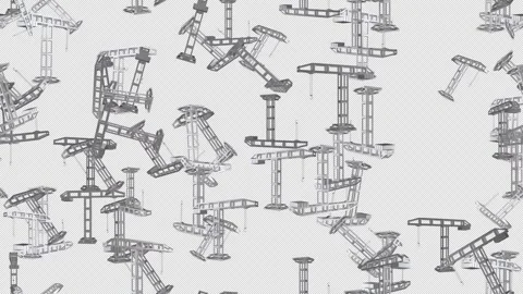 Crane Construction loop tile swirling with alpha. This looping 3d Stock Footage 274475144