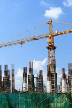 Crane in construction Stock Photos