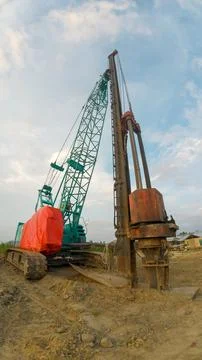 Crane in the construction site. Construction machinery and equipment for 스톡 사진