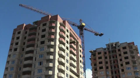 Crane in construction site Stock Footage 33865534