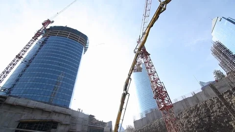 Crane on construction site Stock Footage 77267892
