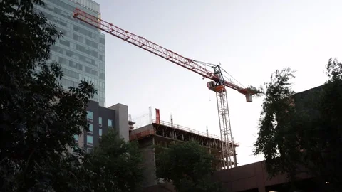 Crane at Construction Site Stock Footage 116588994
