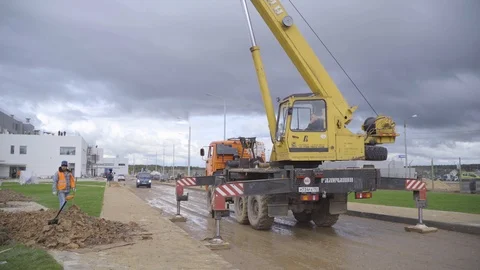 Crane at Construction Site Video stock 125643024