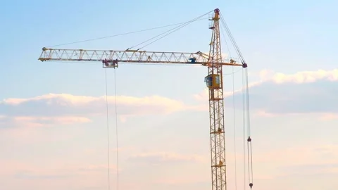 Crane on the construction site of the Stock Footage 153830442