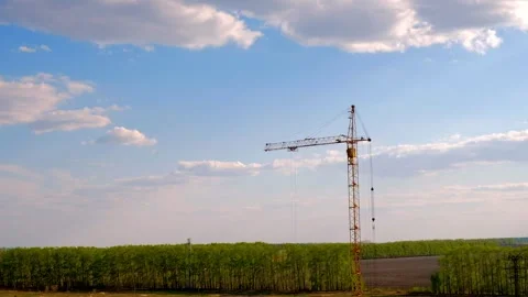 Crane on the construction site of the Stock Footage 153830446