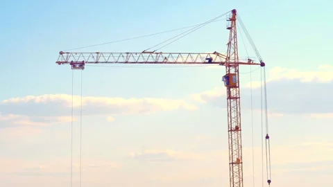 Crane on the construction site of the Stock Footage 153830447