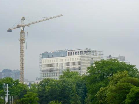 Crane at construction site Stock Photos