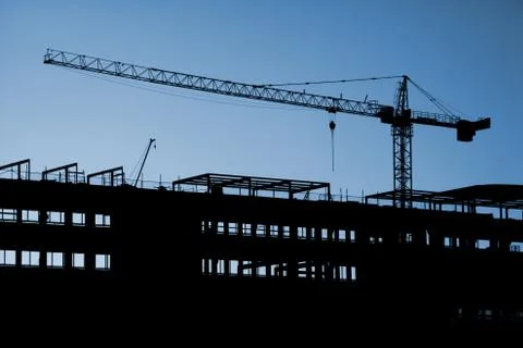 Crane at the construction site Stock Photos