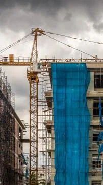 Crane at Construction Site Stock Photos