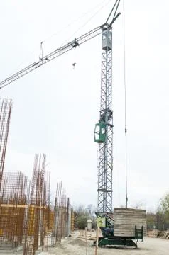 Crane at a Construction Site Stock Photos