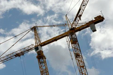 Crane on a construction site Stock Photos