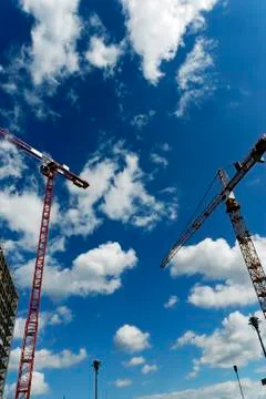 Crane on a construction site Stock Photos