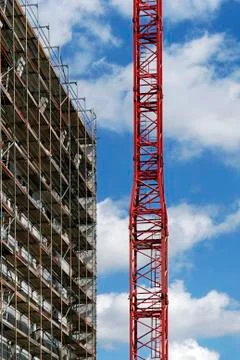Crane on a construction site Stock Photos