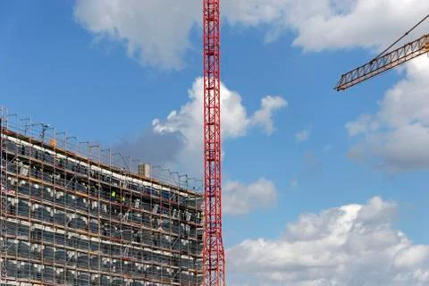Crane on a construction site Stock Photos