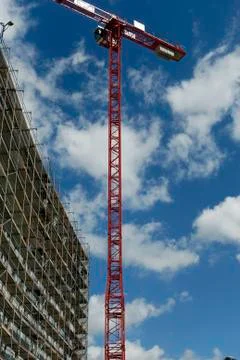 Crane on a construction site Stock Photos