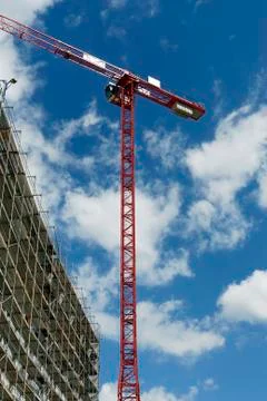 Crane on a construction site Stock Photos
