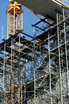 Crane on a construction site Stock Photos