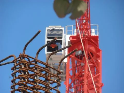 Crane at construction site Stock Photos