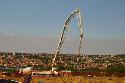A crane in a construction site Stock Photos