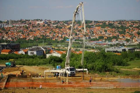 A crane in a construction site Stock Photos