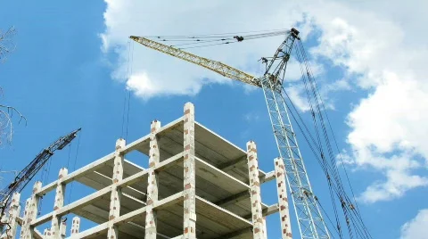 Crane construction time lapse Video stock 451400