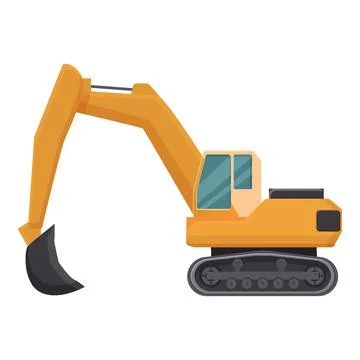 Crane crawler icon cartoon vector. Machine work Stock Illustration