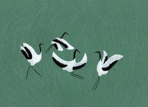 Crane dance Illustrazione stock