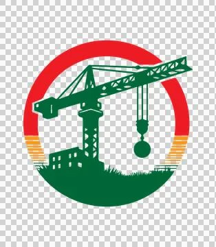 Crane design vector style building construction icon Stock Illustration