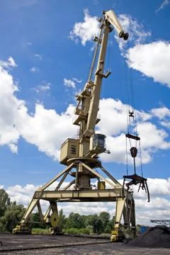 Crane at a dock Stock Photos
