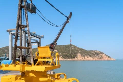 Crane on the dock Stock Photos