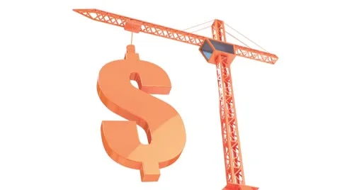 Crane with dollar Stock Footage 8852536