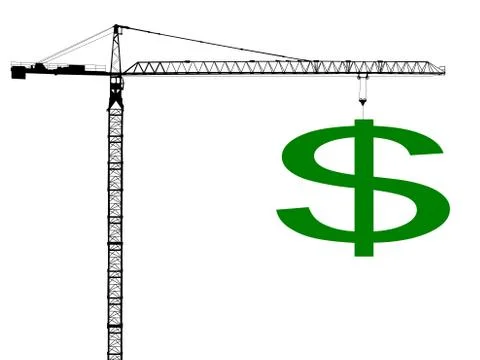 Crane with dollar sign Stock Illustration