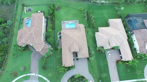 Crane down of property birds eye view of 7717 Eden Ridge Way Video stock 55291293