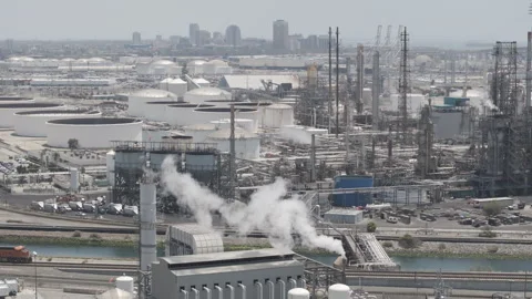Crane Down on the smoke stack Stock Footage 291363284