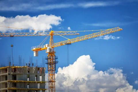 The crane elevating Stock Photos
