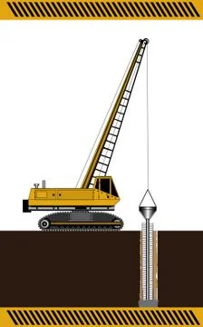 Crane  for filling caisson Stock Illustration