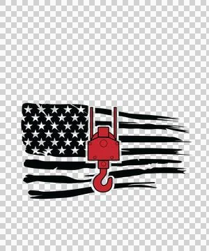 Crane Flag Hook Silhouette hanging black industrial Stock Illustration
