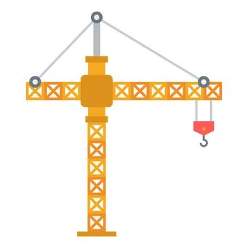 Crane flat clipart vector illustration Stock Illustration