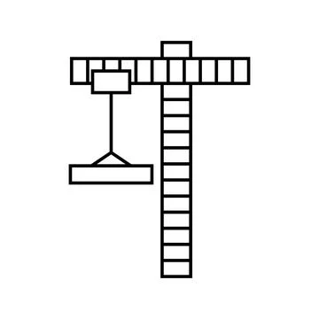 Crane flat icon. 1st May Worker s Day. Stock Illustration