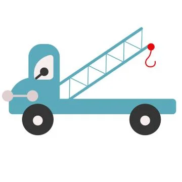 Crane flat illustration on white Ilustración de archivo
