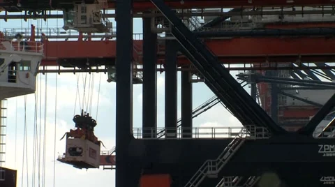 Crane at freight harbor Stock Footage 8548051